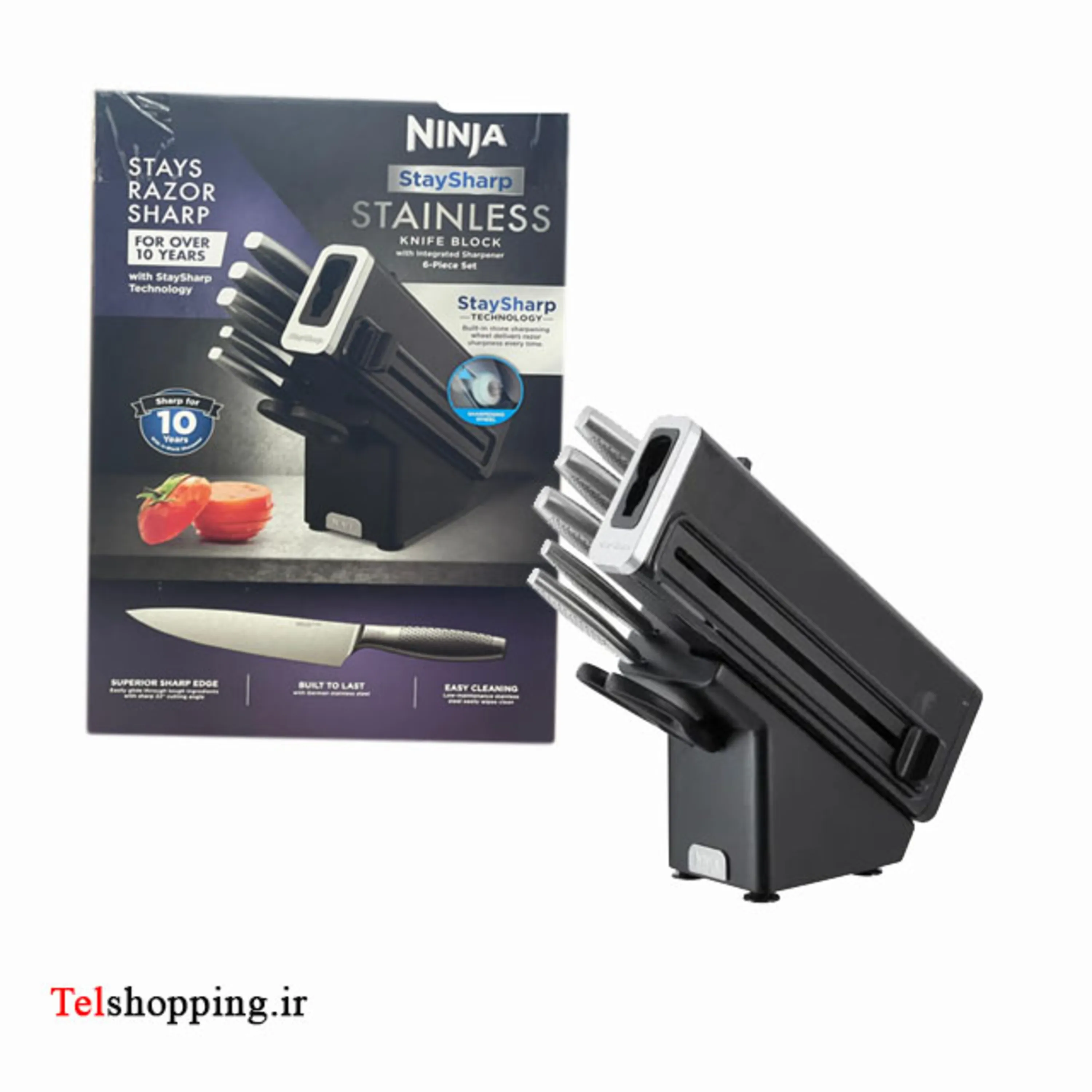 ست چاقو نینجا مدل K62006 ظرفیت 6 پارچه استیل ضد زنگ